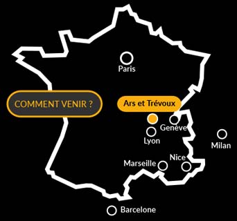 Plan comment venir à Ars et Trévoux